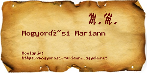 Mogyorósi Mariann névjegykártya