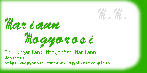 mariann mogyorosi business card