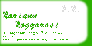 mariann mogyorosi business card